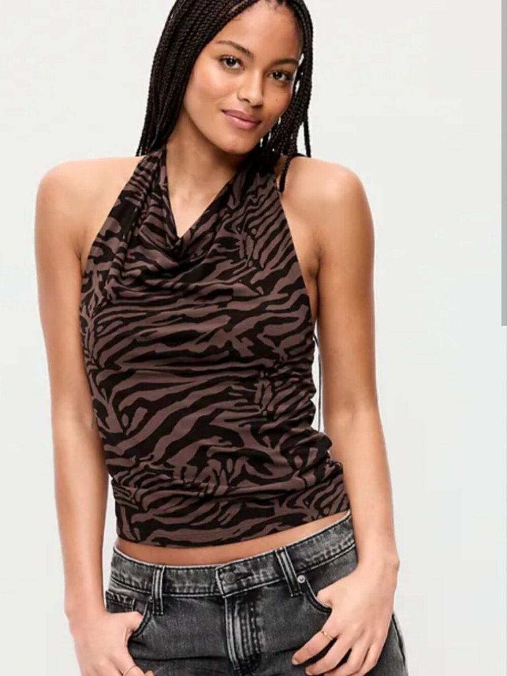 Cowl-Neck Halter Top Out of Stock